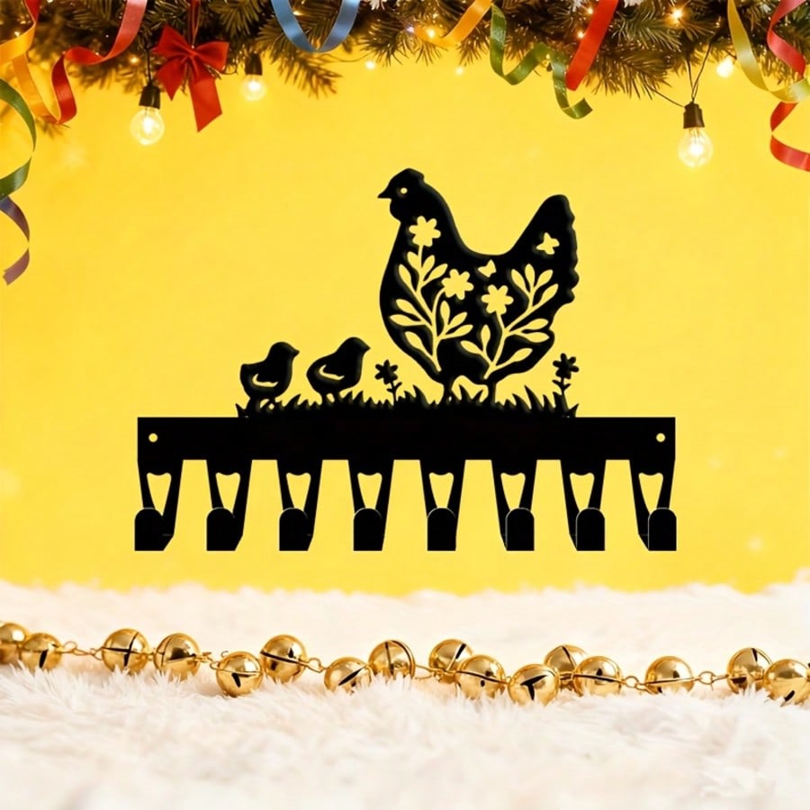 Крючок на стену для кухни в стиле фермерского дома, 8 крючков, тяжелый кованый металл, деревенский декор, подарок