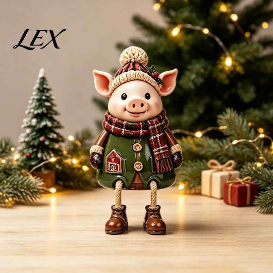 Decorative Fireplace Mantel Figures Christmas Shelf Sitter Figurines, Retro Farm Animal Hanging Leg Decor, Resin Character Figurines Ornaments