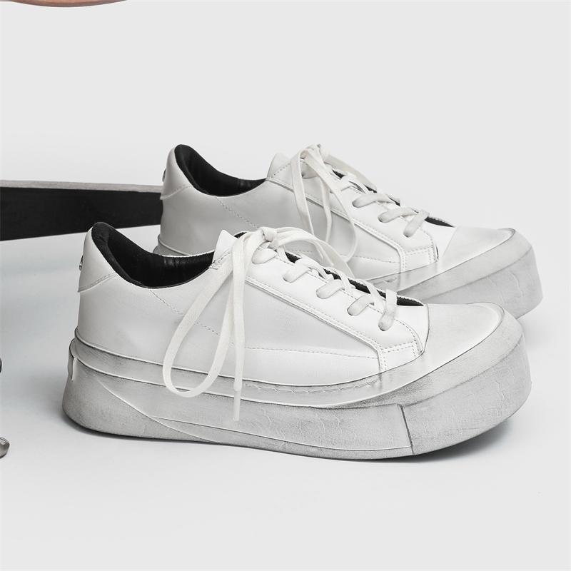 Модные мужские повседневные кожаные туфли на толстой подошве высокого качества, для улицы, с толстой подошвой, для вождения, вулканизированные, удобные оксфорды для ходьбы