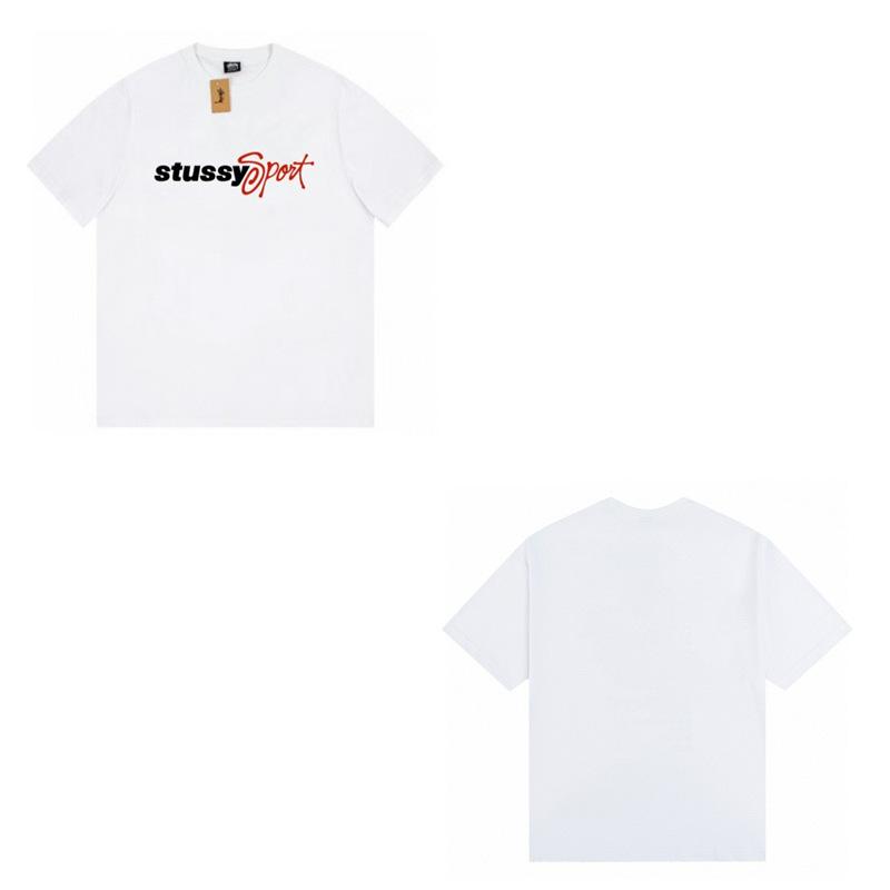 Short-sleeved high-quality trendy brand men's and women's loose cross-border Stu Xi Stu crew neck printed couple T-shirt with the same collection