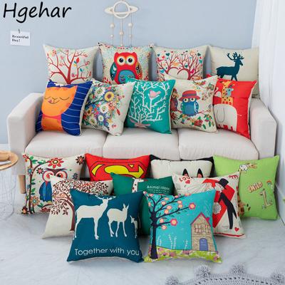 Чехлы для подушек с рисунком из мультфильмов 45*45 см, милый диван для гостиной, мягкий, удобный, для украшения дома, для студентов, декоративные подушки