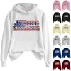 Ladies Fashion Casual Long Sleeve Printed Round Neck Hoodie Pullover Top