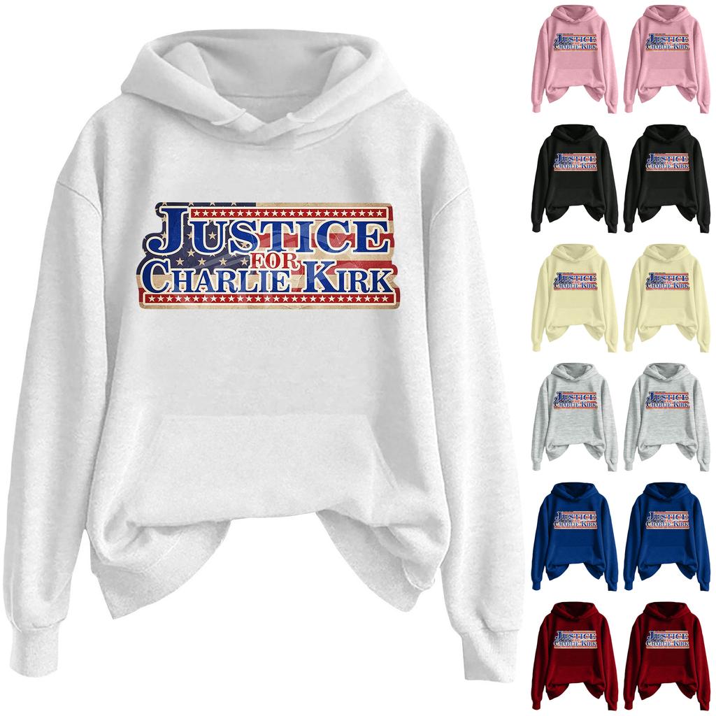 Ladies Fashion Casual Long Sleeve Printed Round Neck Hoodie Pullover Top