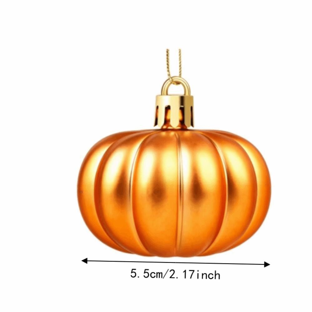 12 Pcs Matte Pumpkin Hanging Ornaments Plastic Thanksgiving Decorations Pumpkins Pendants Christmas