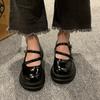 Round Head Platform Small Leather Shoes Women's 2025 New Spring and Summer French Retro British Style Japanese JK Mary Jane Single Shoes