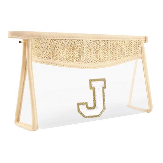 Персонализированная сумка с буквенным принтом, прозрачная косметичка большой емкости, портативная пляжная дорожная косметичка с застежкой-молнией