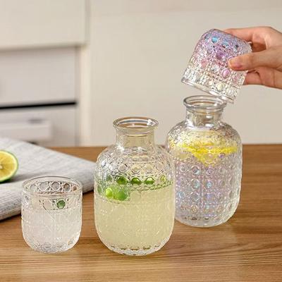 Винтажный стеклянный стакан, бутылка для воды, набор стаканов, прозрачный стакан для сока, молока, кофе, эстетичный стеклянный стакан, украшение стола для дома