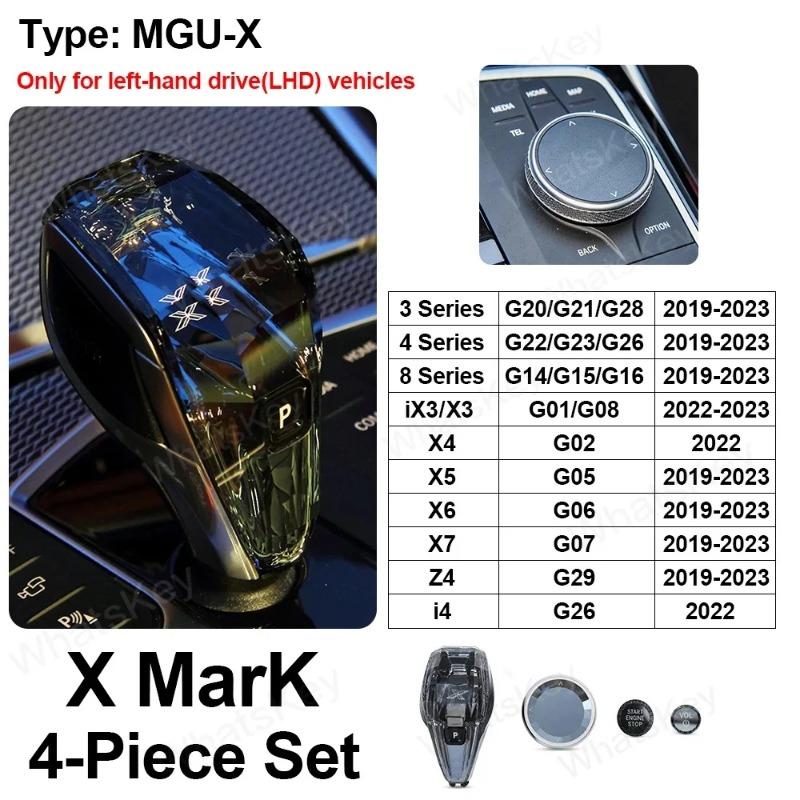 Кристальная ручка рычага переключения передач из 4 частей для BMW 3 5 серии X3 X5 X6 F44 G20 G05 G06 G08 G30 6GT Автоматическая кристальная ручка переключения передач