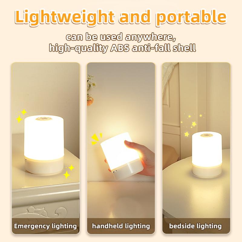 LED Night Lights Touch Stepless Dimmabl LED Table Lamp USB Portable Bedside Lamp for Bedroom Decor Sleeping Night Light Kid Gift