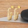 Nidin New Personalized Colorful / White Zircon Gold Plated FashionTrending Luxury Aesthetic Wedding Jewelry Gift aretes mujer