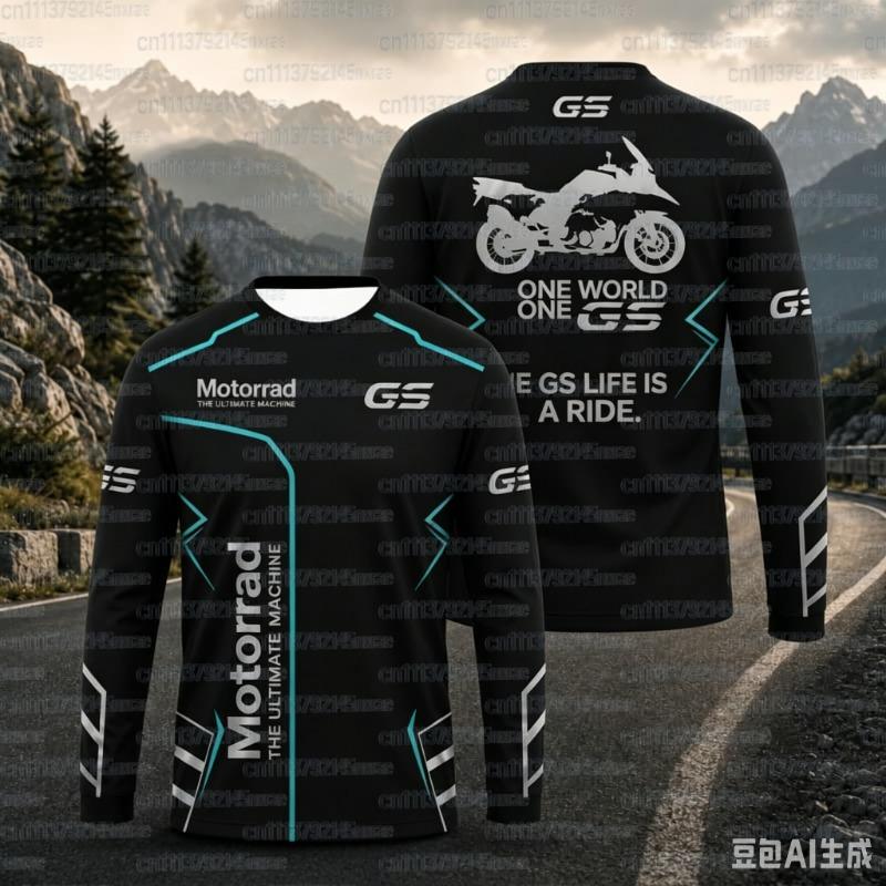 2026 Men's GS Motorcycle Adventure Long Sleeve T-Shirt Breathable Moto Jersey for Biker Riding Tee Family Match 2026
