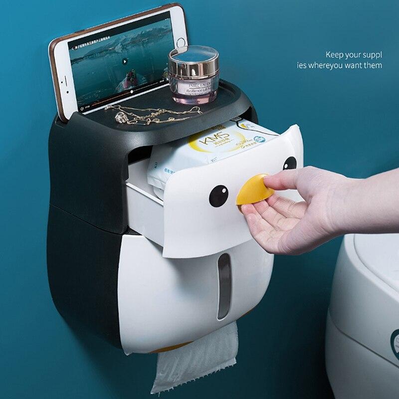 Новый держатель для туалетной бумаги, коробка для салфеток в виде пингвина, настенная полка для рулонной бумаги, аксессуары для ванной комнаты