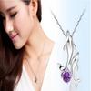 Romantic Double Dolphin Necklace Pendant for Women - Elegant Jewelry Piece