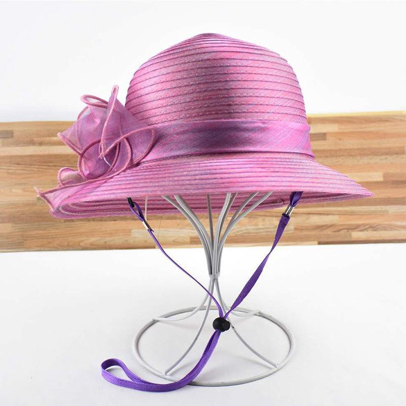 Eugen yarn bucket hat big flower decoration summer milliner travel shade bucket hat hat