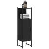 VidaXL Bathroom Cabinet, Column with Storage, Home Interior Toilet Organizer, Modern, Black Wood 842466