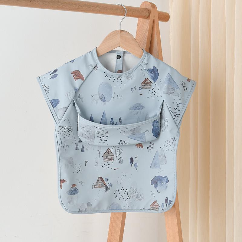 Korean-Style Reversible Sleeveless Baby Bib: Waterproof & Anti-Dirty for Feeding