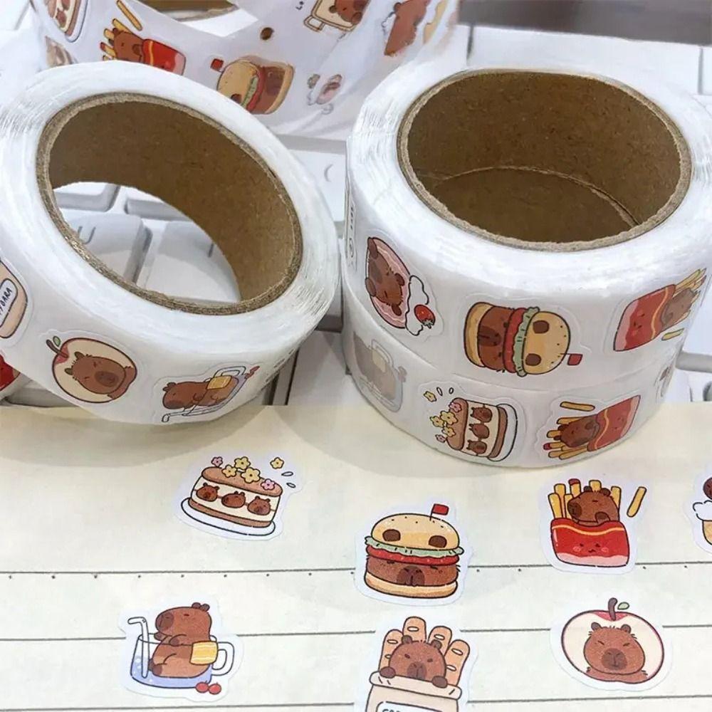 500pcs Waterproof Self-Adhesive Decals Motivational Stationery Label Capybara Stickers  Scrapbooks