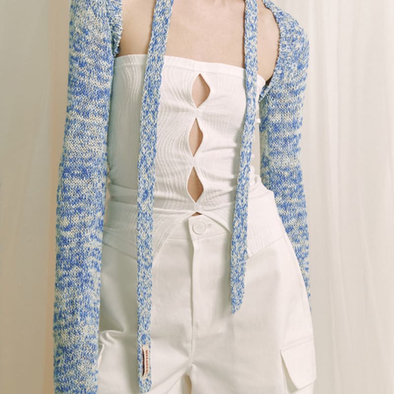 ДЛИННЫЙ ШАРФ MEENDERI ИЗ СЛУБ-ПРЯЖИ - НЕБЕСНО-ГОЛУБОЙ