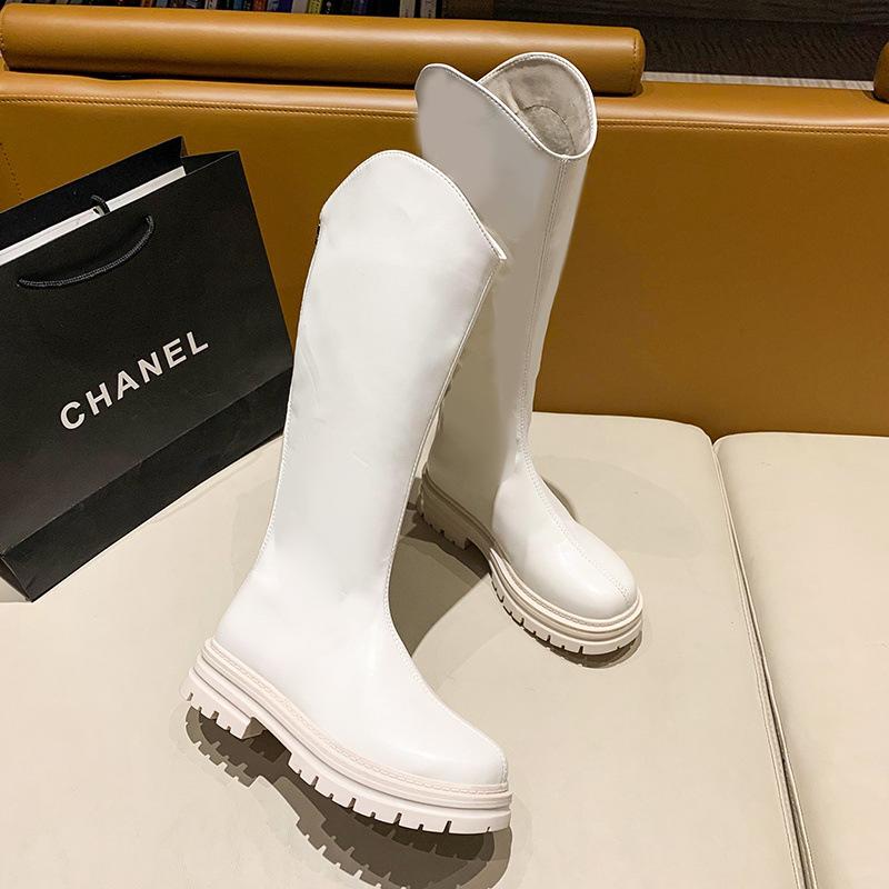 Женские ботинки Martin на толстой подошве и плоском каблуке 2024 года, новые эластичные тонкие ботинки с молнией сзади, короткие ботинки в британском стиле, женские модели