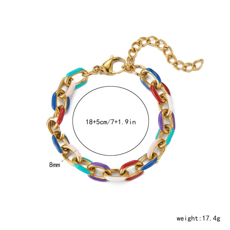 Cuban Link Titanium Steel Bracelet 18K Gold Stainless Steel Fashionable Non-Fading High-End Feeling Jewelry Accessory