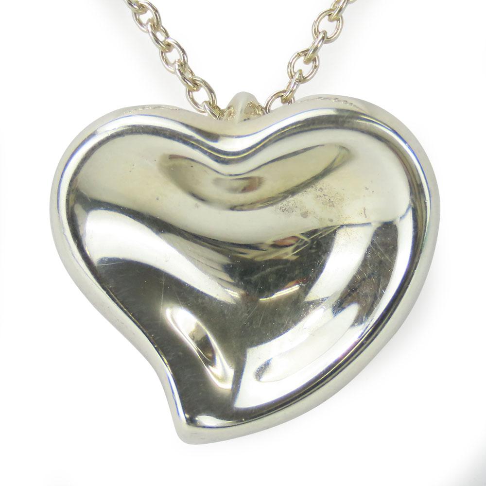 Used TIFFANY&Co. Necklace Curved Heart Silver925 4.1g Silver Accessories