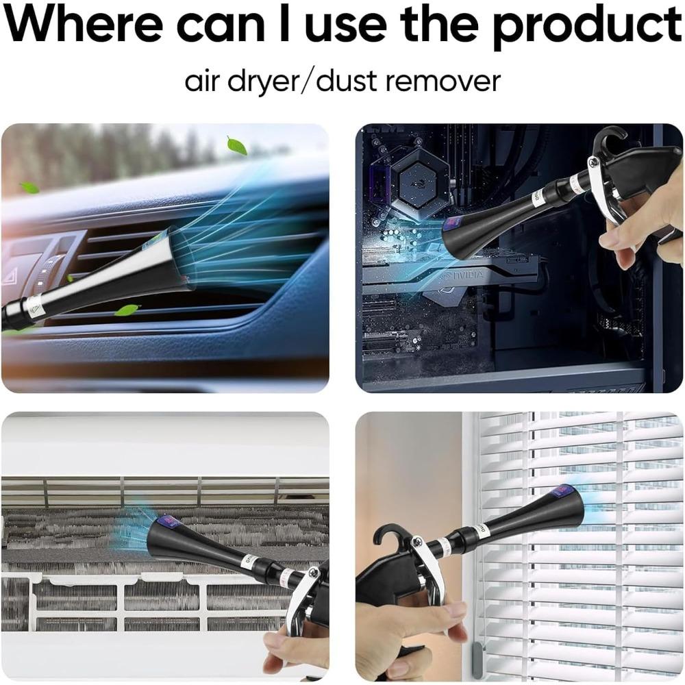 Tornado-Dry Cleaning-Gun Car-Air Blow-Gun Quickly Removes Surface Dirt and Dust Works with Air-Compressor (2 Nozzle*1PCS)