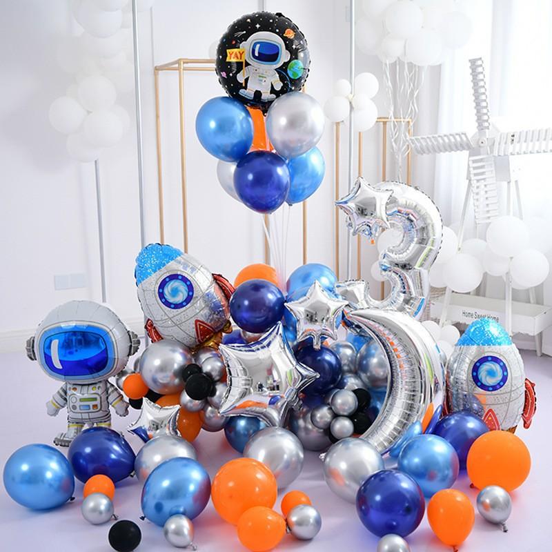 Набор детских воздушных шаров на день рождения Космос Ракета Астронавт Шары Вселенная Планета Тема Детская вечеринка по случаю дня рождения