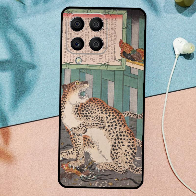 Японское искусство укиё-э Пантера Тигр Для Samsung Galaxy M33 M35 M55 M15 M12 M13 M14 M34 M54 M53 M21 M31 M11 M32 M52 M06 M16 Чехол