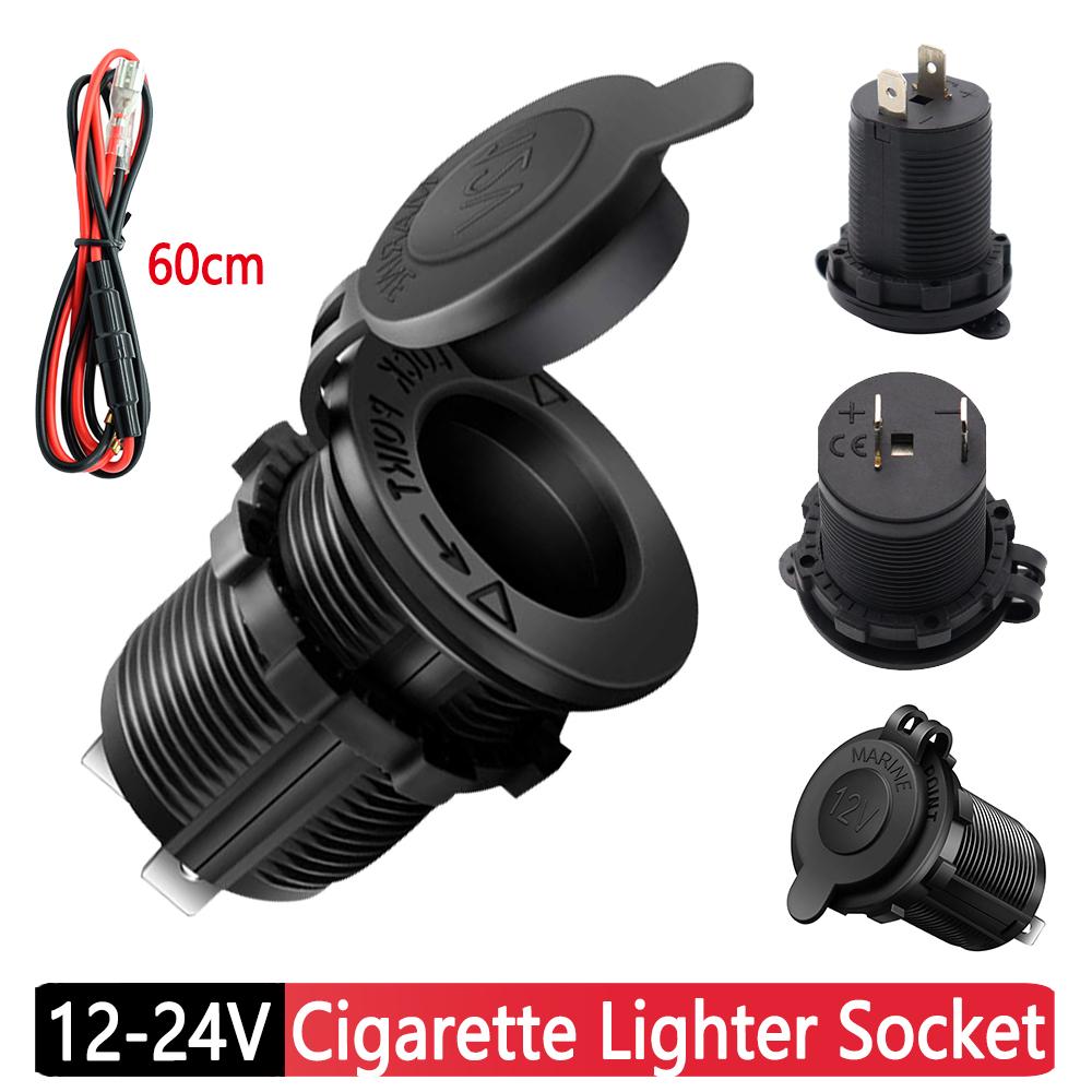 12-24 В прикуриватель штекер питания водонепроницаемый с проводом автомобильный прикуриватель гнездо питания для автомобиля грузовика мотоцикла лодки