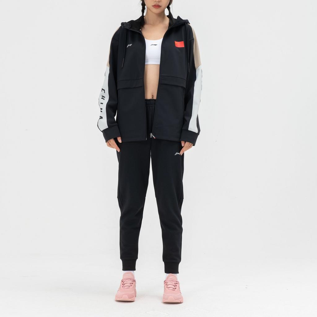 Li-Ning Дышащие впитывающие пот флисовые спортивные штаны унисекс, черные AKLTC43-1