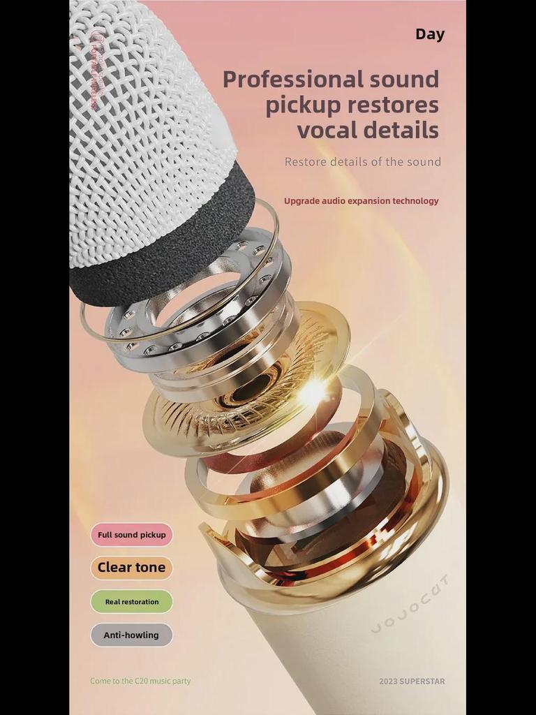 Retro Bluetooth KTV Microphone & Speaker: Portable Wireless Birthday Gift for Girls