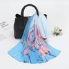 Scarves Natural Style Spring and Autumn Printed Flowers and Birds Rectangle Sun Protection Chiffon Scarf
