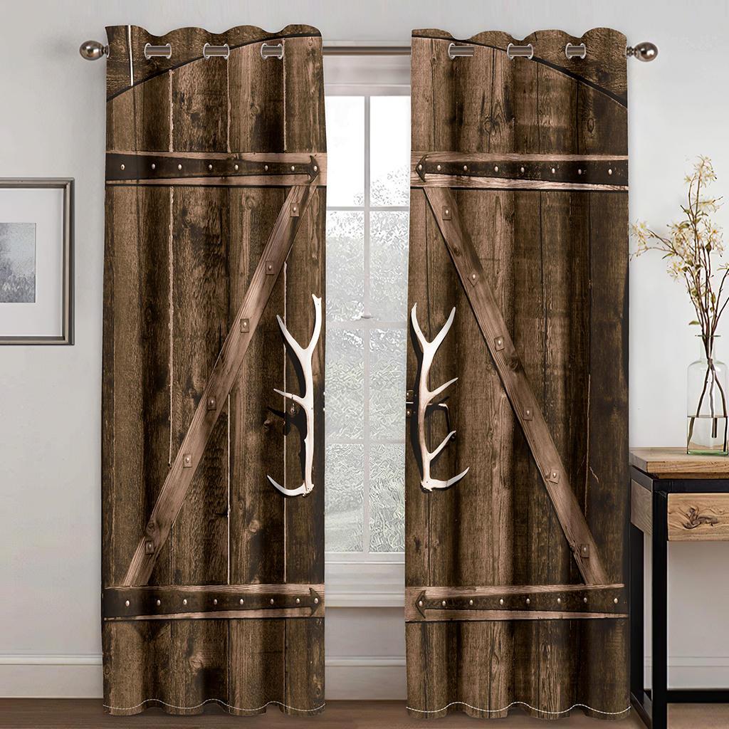 Текстура деревянной двери Винтажные шторы для спальни Гостиная Шторы Кухня Детская комната Оконные шторы Современный домашний декор