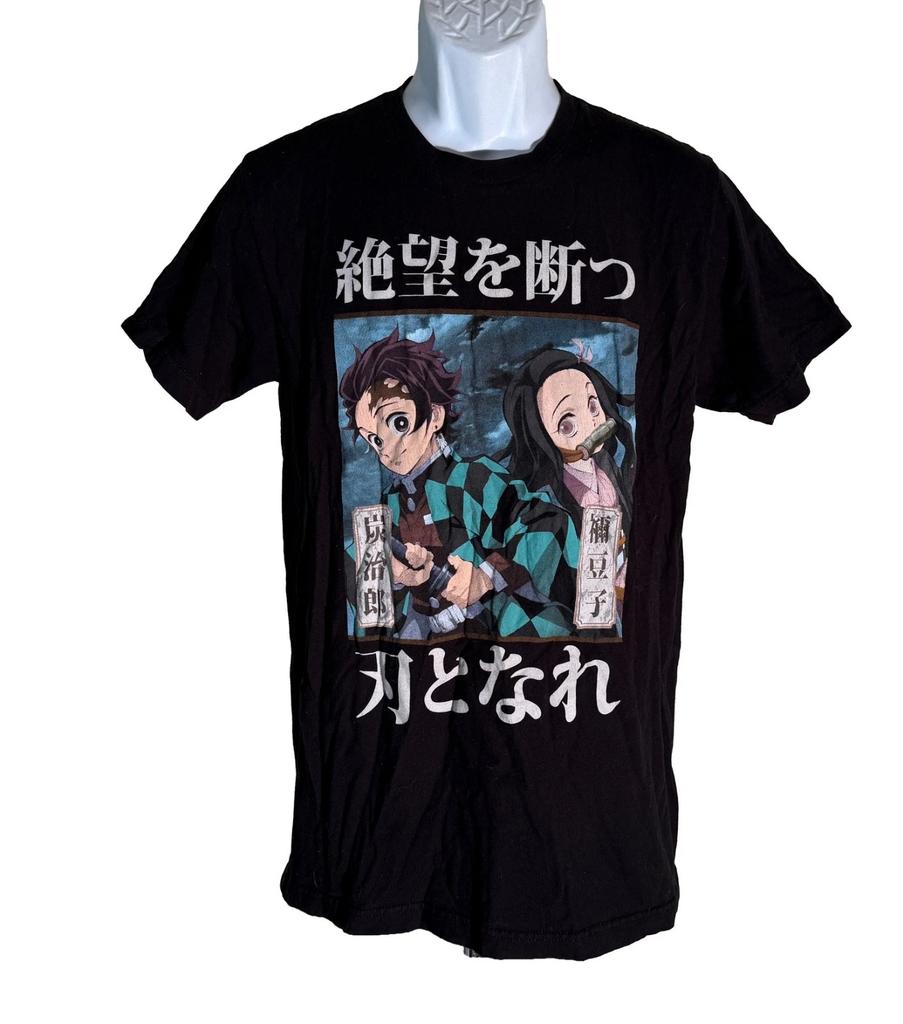 DEMON SLAYER Short Sleeve Pull-Over Black T-Shirt Medium