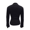 Women's Fashion Trumpet Sleeve Stand Collar Slim Fit Long Sleeve Top