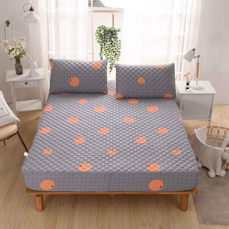 100% хлопчатобумажная ткань, утолщенный стеганый наматрасник, двойной размер, высококачественный защитный чехол для кровати на заказ, не включая наволочку