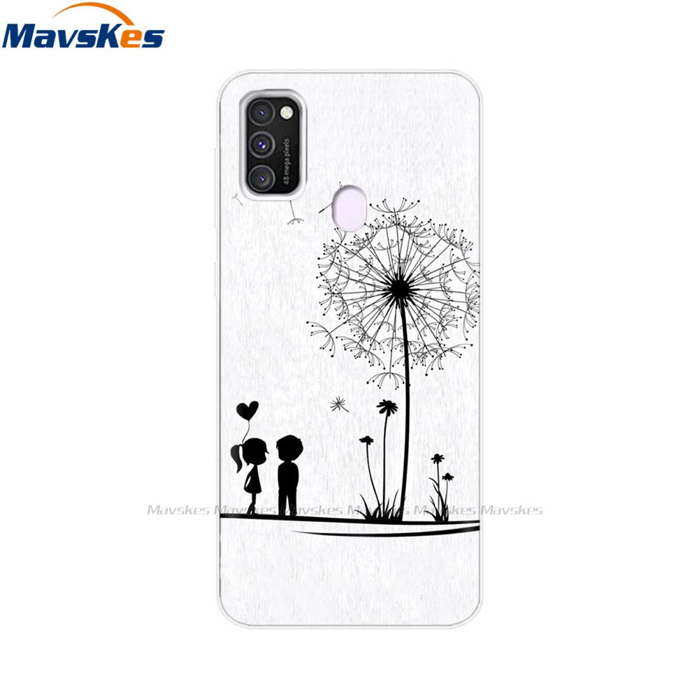 Чехол для Samsung Galaxy M21 Задняя крышка Мягкий силиконовый TPU Чехол для телефона Для Samsung Galaxy M20 M21 M30 M30s M31 Чехол Защитный бампер