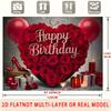 Party Backdrop Happy Birthday Birthday Red Black Photo Booth Background Wall Decor