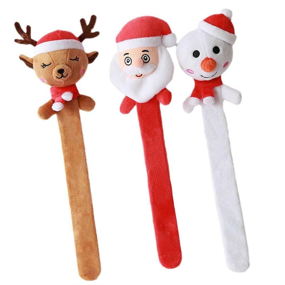 Reindeer Elk Christmas Slap Wristband Santa Claus Clap Circle Toys Hand Ring Ornaments Kid Adult