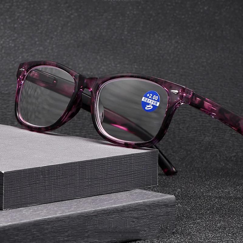 Мужские Женские Очки высокой четкости Винтажные Сломанные цветы Квадратная оправа Очки для чтения Анти-синий свет Очки для пресбиопии