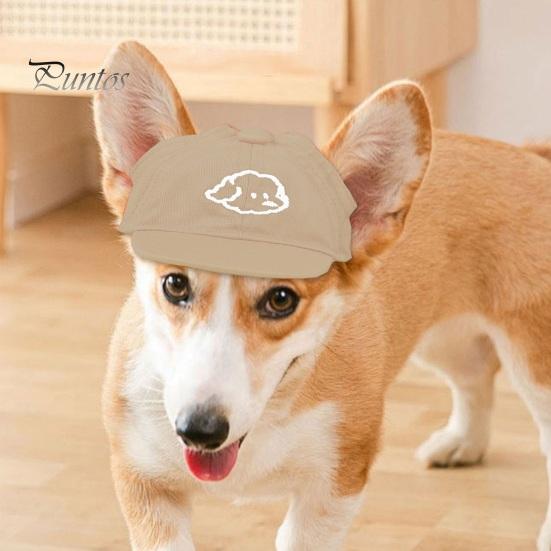 Защитная шляпа от солнца для собак с отверстиями для ушей Бейсбольная кепка для собак Холщовая шляпа для домашних животных Кепка с козырьком для домашних животных для фотографий Косплей вечеринок