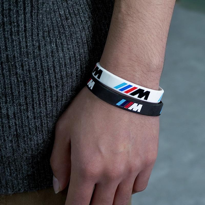 For BMW M Emblem M3 M5 X1 X3 X5 X6 E46 Car M Power Sili0cone Rubber Wristband Flexible Bracelet Sports Bangle interior lcmn88