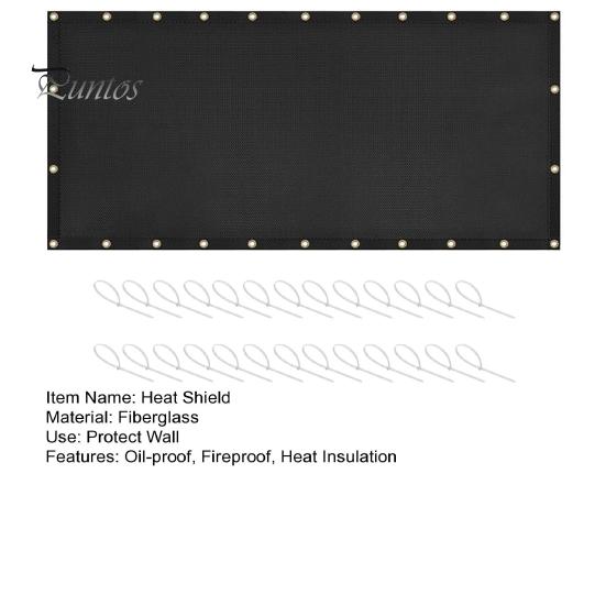 Heat Shield for Grill Fireproof Heat Insulation Cover BBQ Grill Mat Oil-proof Grill Wall Protector Fiberglass Balcony Privacy Screen Grill Pad for