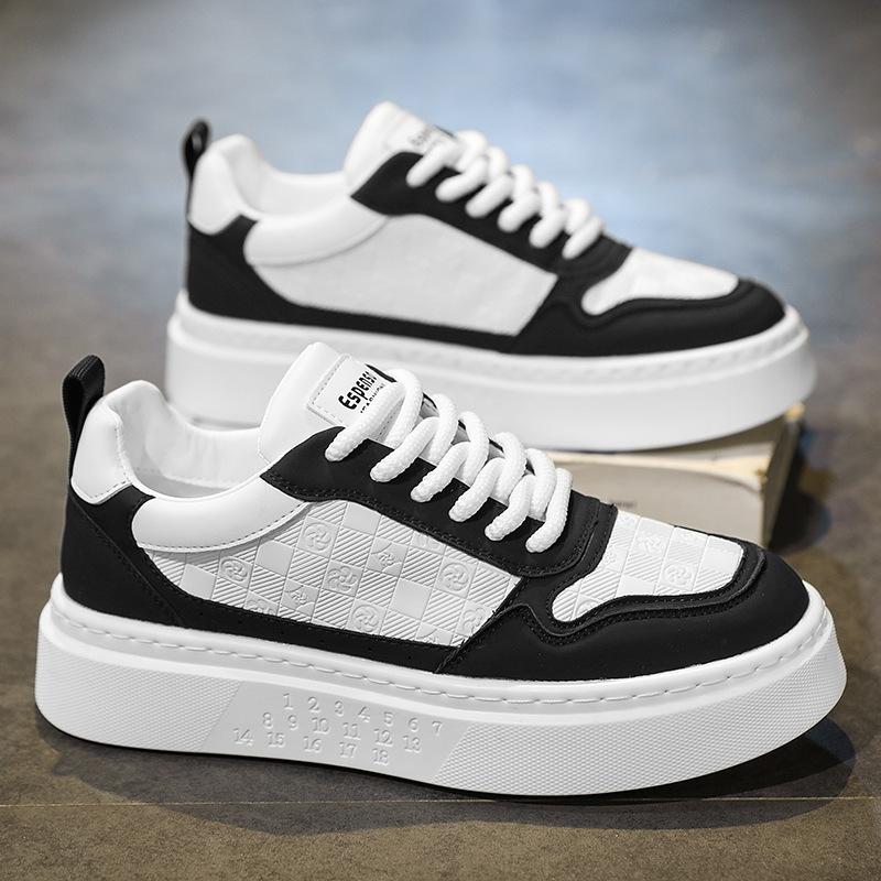 Korean Version of Trendy Versatile Little White Shoes Men's 2025 Spring New Board Shoes Student Sports Shoes Lightweight Lace-up Casual Shoes