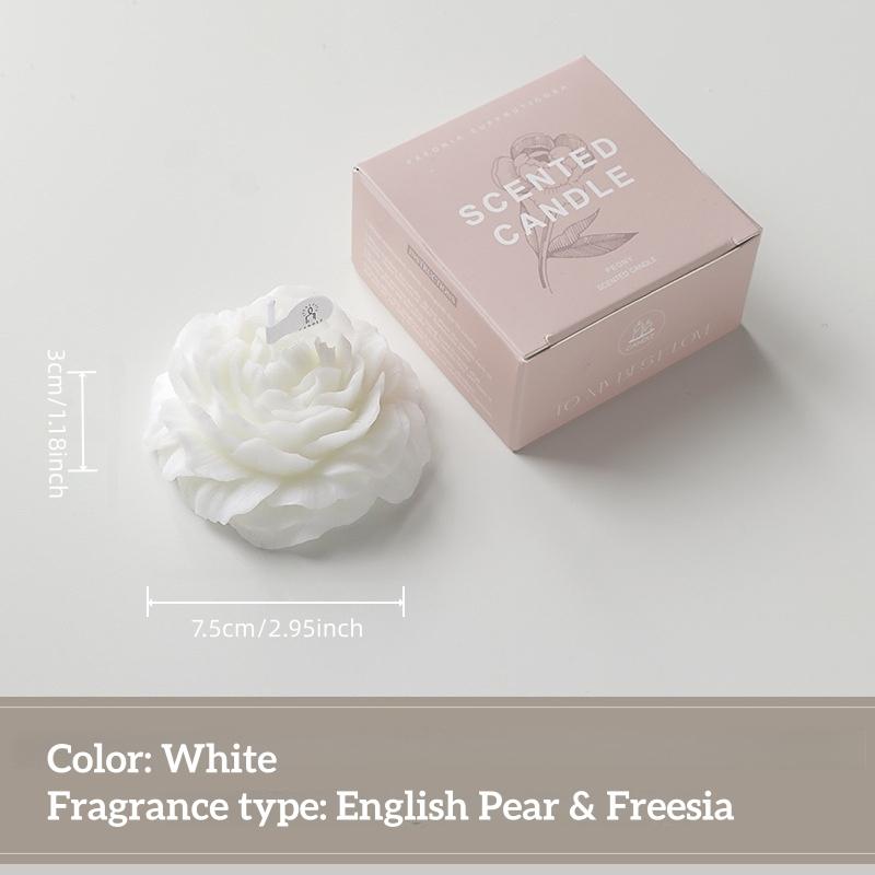 Premium Quality Fragrant Realistic Peony Flower Candle Aesthetic Scented Candles for Romantic Dinner Table