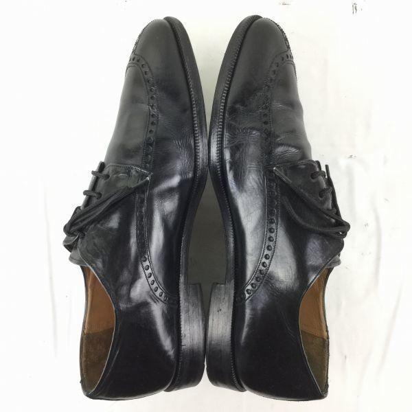 80s-90s Vintage MEZLAN U-Tip Business Shoes Black size 8W 26.0 Men's(USED)