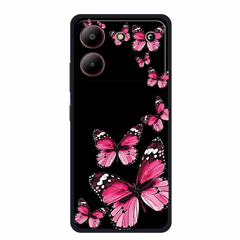 For ZTE Blade A54 Case Cute Cartoon Cat Black Silicone Soft Phone Case For ZTE Blade A54 4G Back Cover Case A 54 6.6" Funda Capa