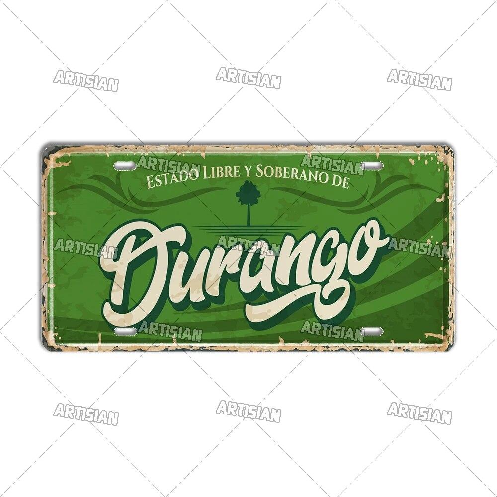 MEXICO License Plate City Metal Tin Plaque Car Metal Sign Wall Decor Garage Bar Pub Club Hotel Cafe Kitchen Home