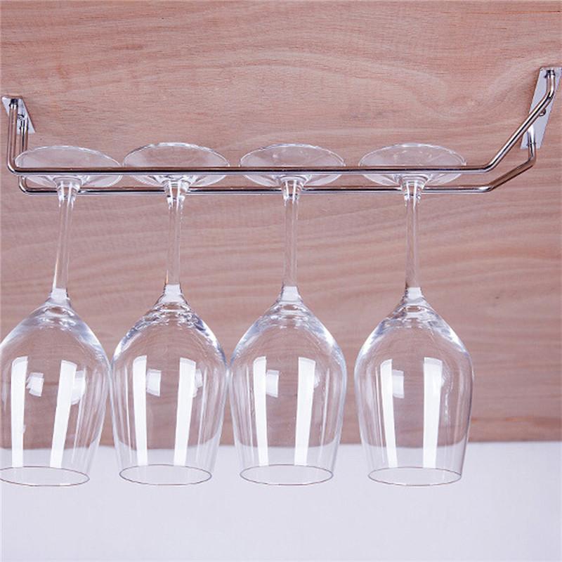 Red Wine Glass Goblets Hanger Racks Stainless Steel Shelving Organizer Upside Down Stemware Home Bar Pub Holders 2025 New