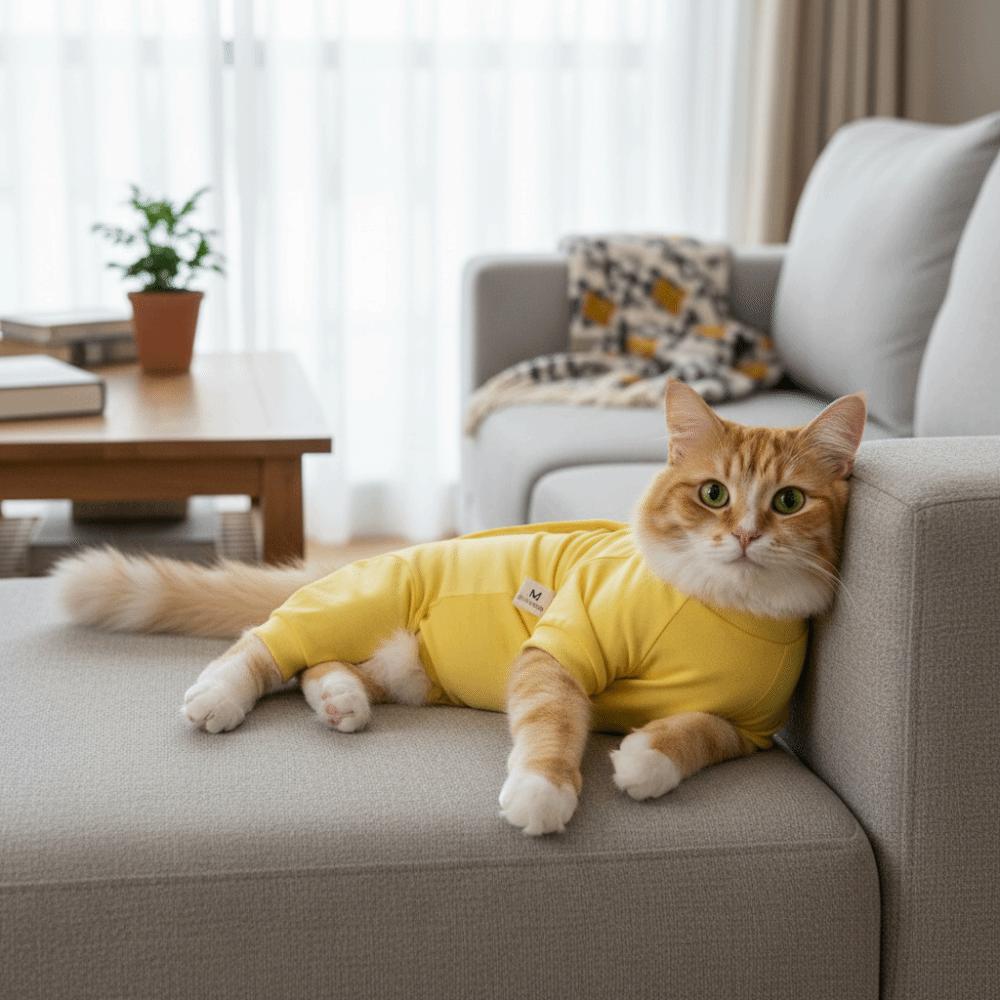 Adjustable Cat Recovery Suit Breathable Comfortable Cat Sterilization Suit Solid Color Soft Cat Weaning Suit For Dogs Cats